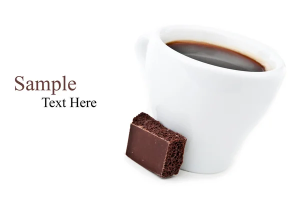 Chocolade en kopje koffie — Stockfoto