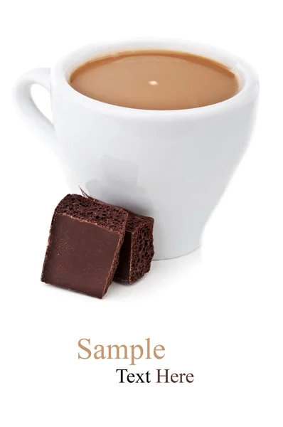 stock image Chocolate and cup of coffee