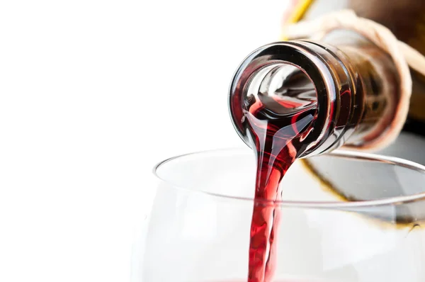 Розливу червоне вино Стокове Фото