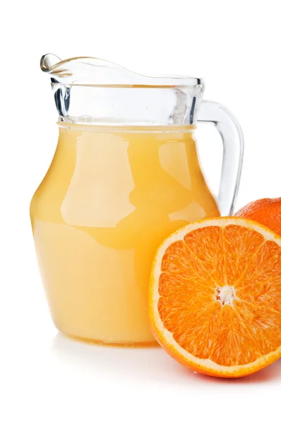 Fresh orange fruit and juice — Stock Photo, Image