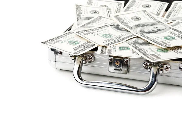 Suitcase full of dollars — Stock Photo, Image