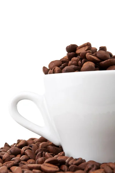 Boabe de cafea și ceașcă — Fotografie, imagine de stoc