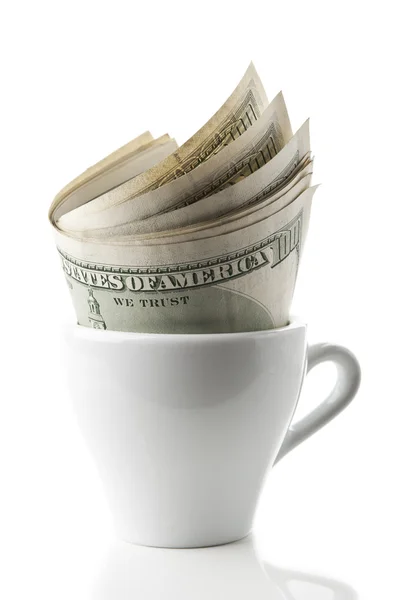 달러와 컵 — 스톡 사진