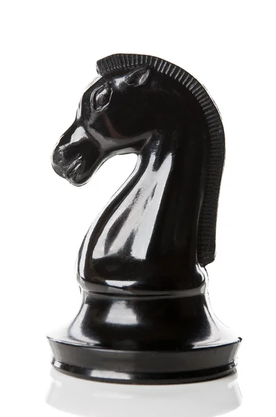 Fotografia makro z kawałka szachy czarny — Zdjęcie stockowe