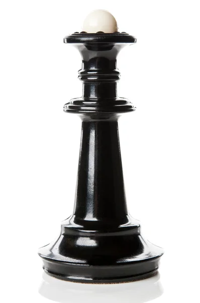 Macro photo of black chess piece — стоковое фото