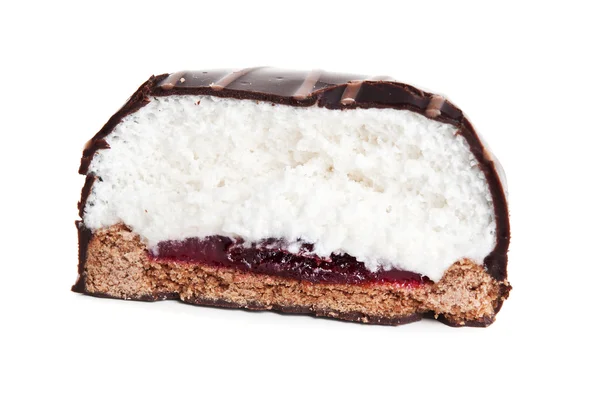 Chocolate cake with cherry cream — Stock Photo, Image