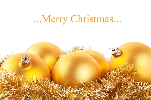 Yellow christmas balls — Stock Photo, Image