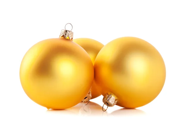 Gelbe Weihnachtskugeln — Stockfoto