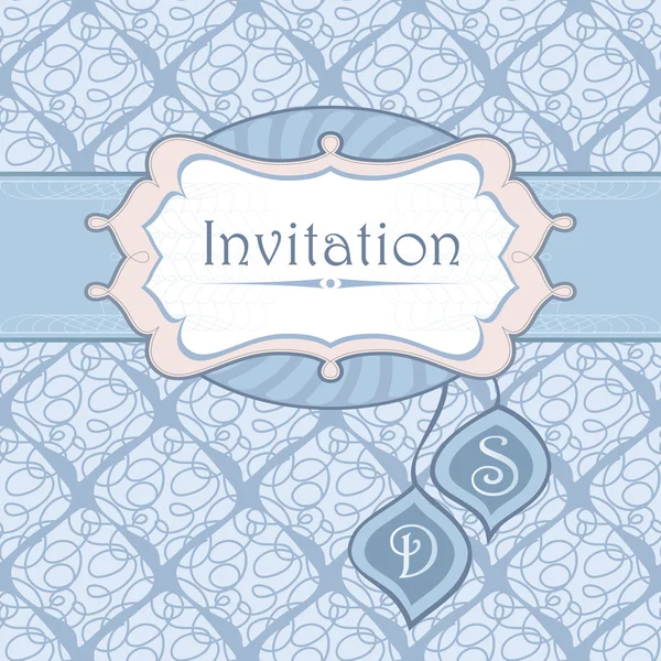 Cadre pour une invitation au motif sans couture en arrière-plan — Image vectorielle