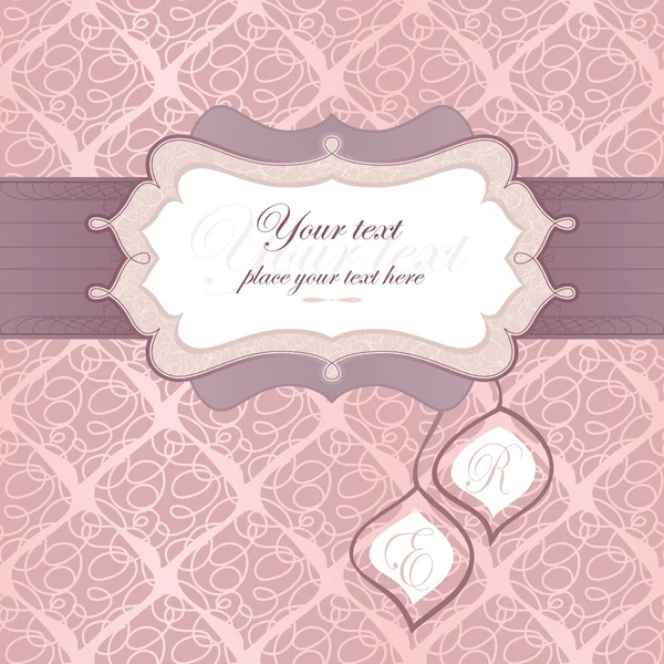 Frame for an invitation in pink. Tags for capitalization. Used for the back — Stock Vector