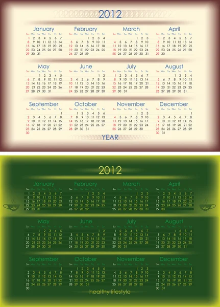 ベクトル 2012 年カレンダー — ストックベクタ