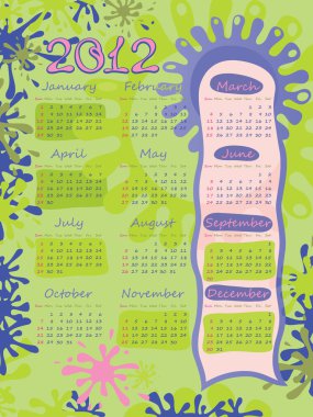 Poster - blots. Calendar for 2012. clipart