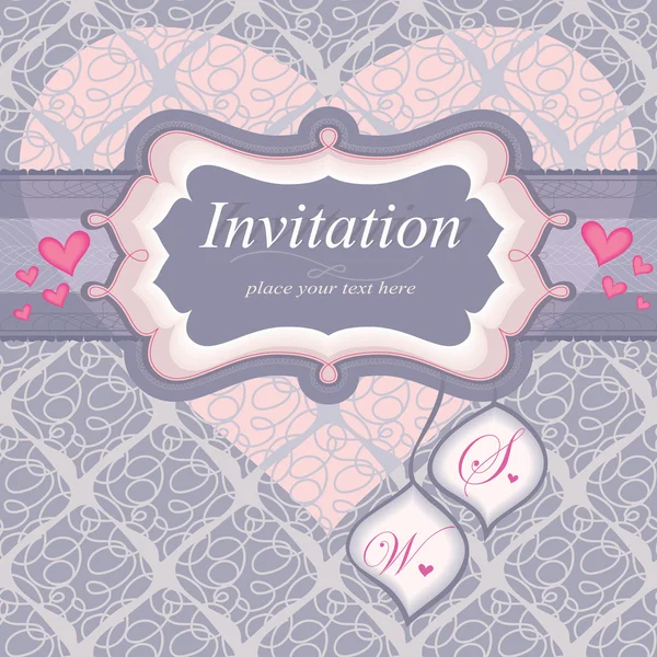 Frame for an invitation in pink. Used for the background seamless pattern.W — Stock Vector