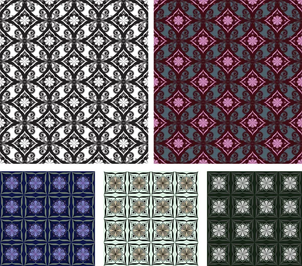 Eenvoudig naadloze patroon. zwart - wit en kleur versies — Stockvector