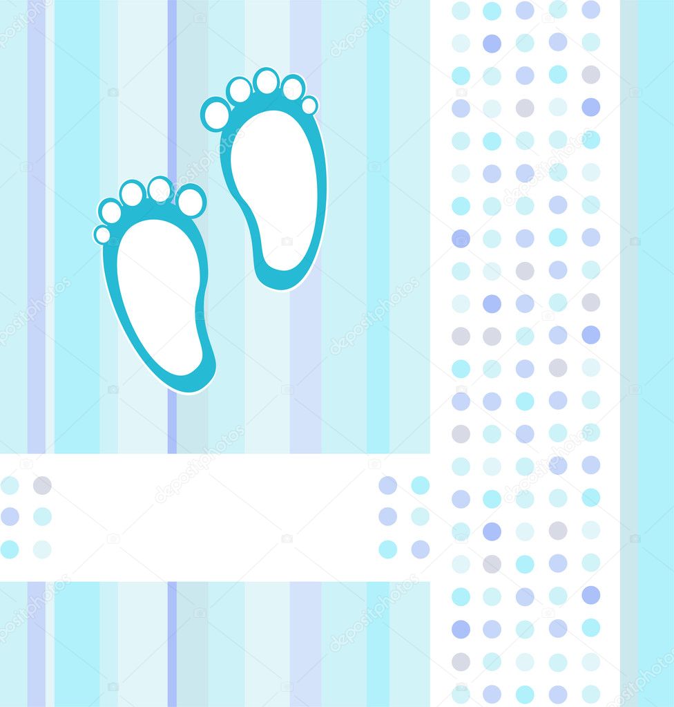 Baby Boy Announcement Blue Card Background Wallpaper Vector