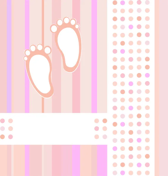 赤ちゃんの女の子のお知らせカードの背景 — ストックベクタ