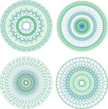Guilloche vector elements for diploma or certificate vector