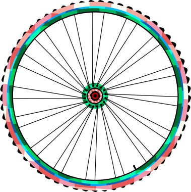 Bicycle wheels isolated on white background. vector clipart