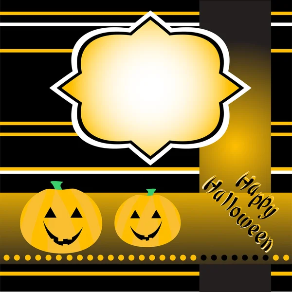 Fondo de Halloween con sonrisa tarjeta de banner de calabaza vector — Vector de stock