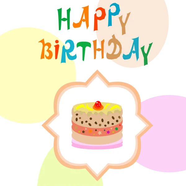 Tarjeta de cumpleaños con cupcake vector tarjetas de felicitaciones — Archivo Imágenes Vectoriales