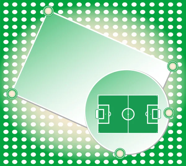 Fußballplatz grüne Grußkarte Vektor — Stockvektor