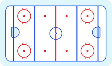 Ice hockey field blue greetings card vector clipart