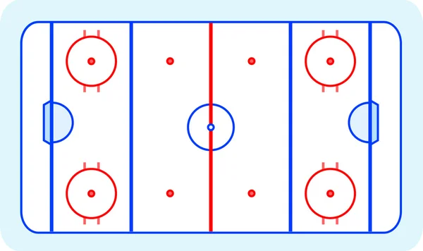 Lední hokej pole modré pozdravy karta vektor — Stockový vektor