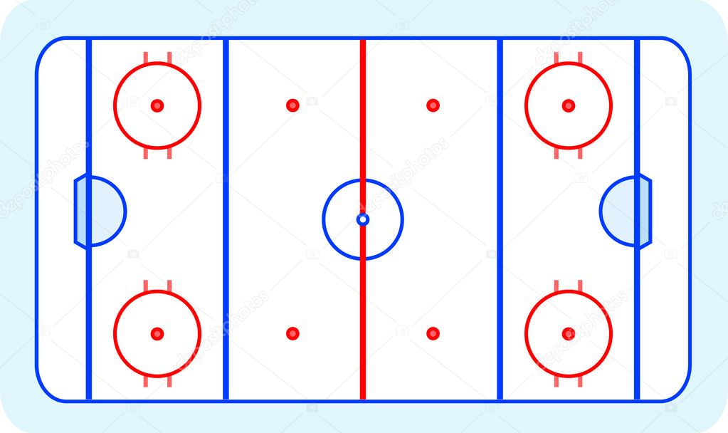 Ice hockey field blue greetings card vector