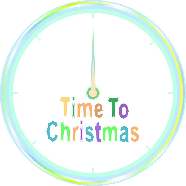크리스마스 벡터 시계에 고립 된 흰색 배경 시간 — 스톡 벡터