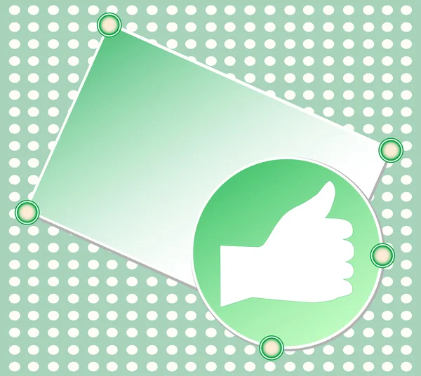 Vert OK signe de main blanc carte vecteur — Image vectorielle