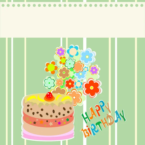 Conception de cadre mignon fleur avec cupcake. vecteur — Image vectorielle