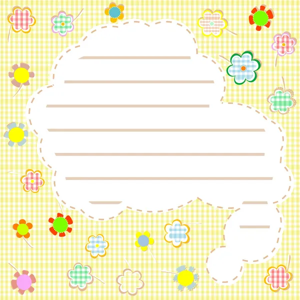 Gift. flowers and a note background vector card — Stock Vector