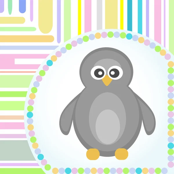 Diseño de marco de plantilla para tarjeta de felicitación de pingüino — Vector de stock