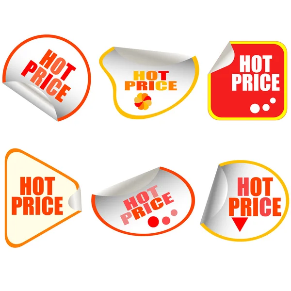 Hot Price Vector Botão autocolantes cartão definido — Vetor de Stock