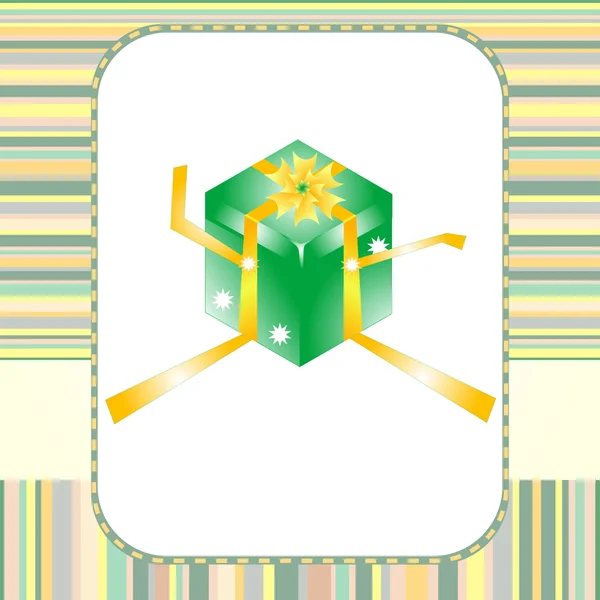 Zelené krabičky s žlutým luk kartu vektor — Stockový vektor