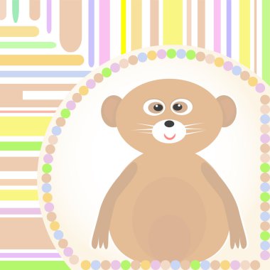 Cute Baby lemur greetings card for Vector scrapbook clipart