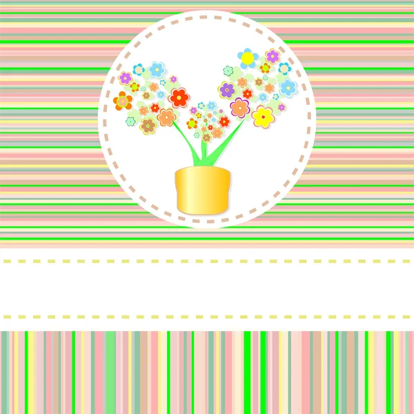 Wektor piękny letni kwiat w doniczce z copyspace — Wektor stockowy