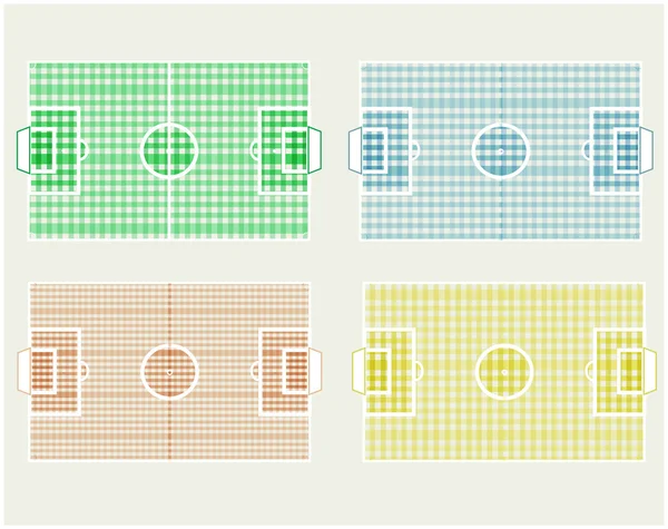 Conjunto de cores diferentes vetor Campos de futebol — Vetor de Stock