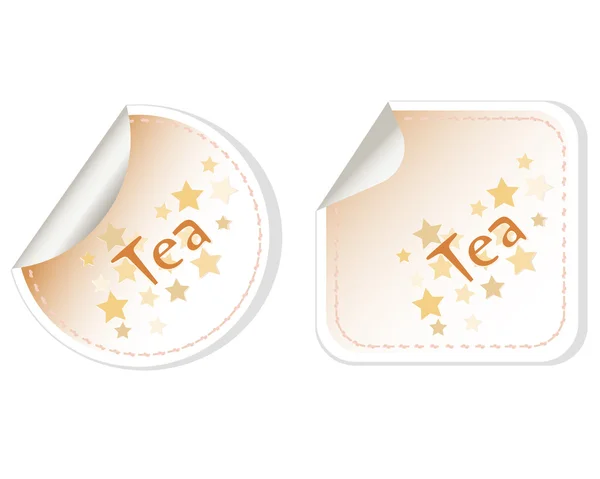 Tea vector set label stickers restaurant card — Stock Vector