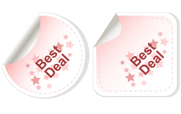 Best Deal autocolantes Botão conjunto de cartão Vector — Vetor de Stock
