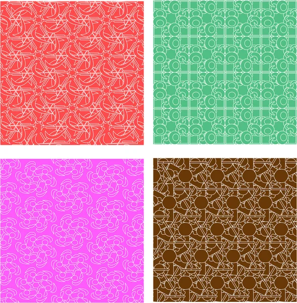 Set of stylish seamless geometrical backgrounds pattern — Stock Vector