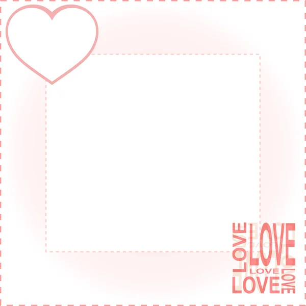 Valentines background with red love heart vector — Stock Vector