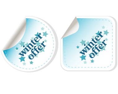 Special winter offer vector stickers clipart