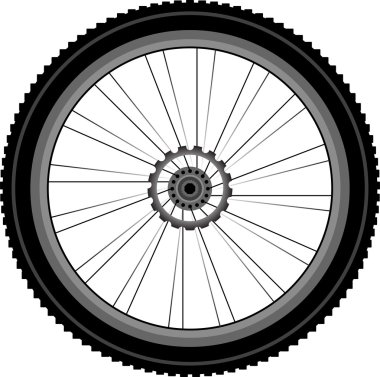Bike wheel isolated on white clipart