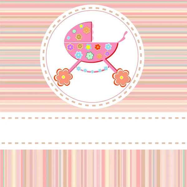 Poussette de fleurs pour bébés filles — Image vectorielle