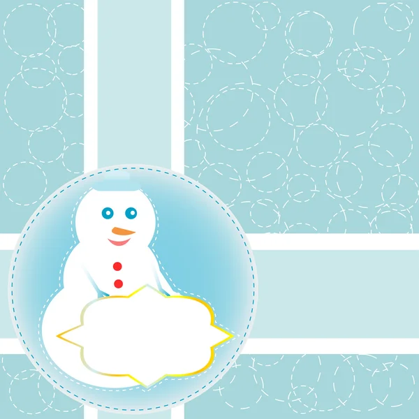Biglietto natalizio con pupazzo di neve. Scheda nuovo anno vettoriale — Vettoriale Stock