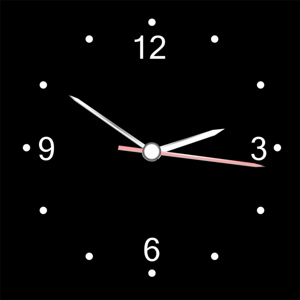 Kolo kanceláři nástěnné hodiny izolované na černou. vektor — Stockový vektor