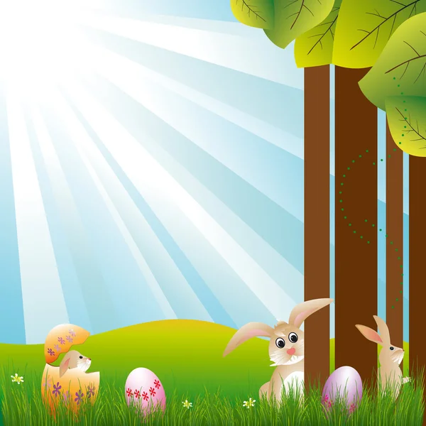 Frühling Ostern Urlaub Illustration — Stockvektor