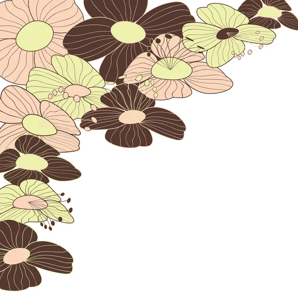 抽象的なカラフルな花のフレーム — ストックベクタ