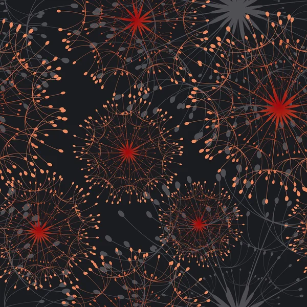 抽象的なカラフルなタンポポのシームレスなパターン — ストックベクタ